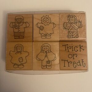 CTMH S425 Tricks & Treats Halloween rubber stamps EUC